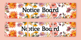 Wildflower Botanical Themed Behaviour Checklist Display Poster