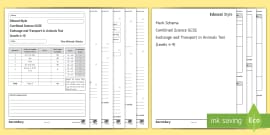 Edexcel Style GCSE Combined Science Key Concepts In Biology Test