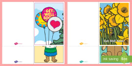 Free Get Well Soon Card With Bear Illustration template