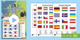 European Flags Quiz Worksheets (teacher made)