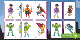 Superheroes Mix and Match (teacher made) - Twinkl