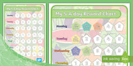 👉 5 a Day Reward Chart | Easy to Print | Twinkl - Twinkl