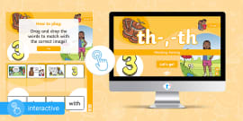 Grade 3 Phonics th-, -th and wh Interactive Go! Game