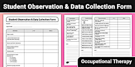 Handwriting Data Collection Form for OT