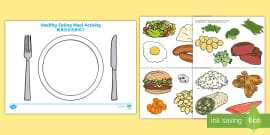 Healthy Food Fill The Tummy Activity - English/Mandarin Chinese ...