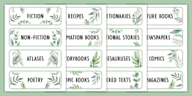 👉 Book Categories for Classroom Library - Shelf Labels (PDF)