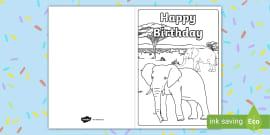Penguin Birthday Card Colouring (Teacher-Made) - Twinkl
