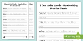 Year 1 Handwriting Worksheets PDF | Handwriting Practice