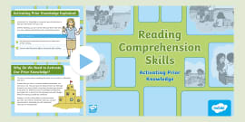 Reading Comprehension Skills: Activating Prior Knowledge Worksheet ...