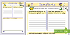 FREE! - Signs of Spring Worksheet & Checklist (teacher made)