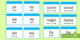 Phase 2 Sound Button Word Cards | Phonics | Twinkl