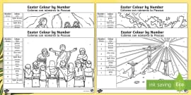 The Easter Story Color by Number (Teacher-Made) - Twinkl