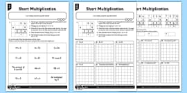 short multiplication worksheets ks2 primary resources