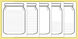 The BFG Dream Jar Template Writing Frame The BFG Dream Jar Template Writing Frame