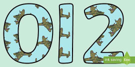 World War Two Aeroplane Themed A4 Display Lettering - Twinkl