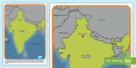 KS2 Map of India - Twinkl - Geography (teacher made)