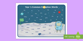 Year 1 Common Exception Word Mat - tricky words, ks1 spelling