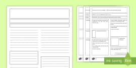 Blank Newspaper With Front Page Template Writing Activity