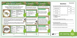 Endangered Animals Fact File Template Pack - Twinkl