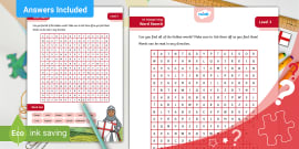 St. George's Day Word Search | Saint George (teacher made)