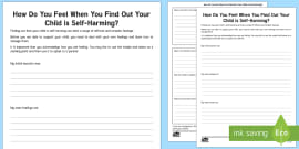 The Process of Self-Harm Flow Chart (teacher made) - Twinkl