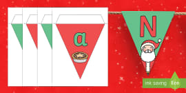 Happy Christmas Bunting (teacher made) - Twinkl