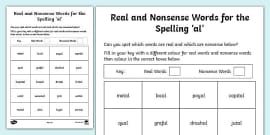 al Phonics Worksheet - Primary Resources (teacher made)