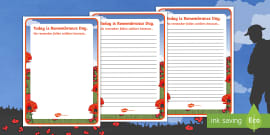 Lest We Forget Writing Display Lettering - Primary Resources