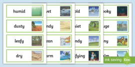 Settings Adjective Word Mat Hecho Por Educadores Twinkl