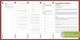 👉 Worksheet Linear Sequences | KS3 Maths | Beyond