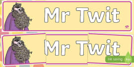 FREE! - Word Mat to Support Teaching on The Twits