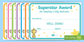 Tidy Up Award Certificate (teacher Made) - Twinkl