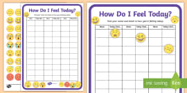 My Emotions - How Do I Feel? Check In Worksheet