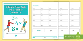 Ultimate Times Table Daily Practice Booklet 2 - Twinkl