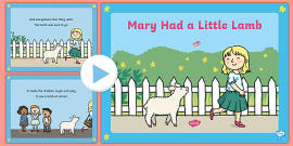 Mary Had a Little Lamb Word Cards (Teacher-Made) - Twinkl