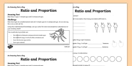 Ratio and Proportion Worksheet - Math - Twinkl