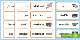 Classroom Word Cards Gaeilge