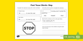 Past Tense Words - Skip Worksheet (Hecho por educadores)