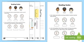Reading Scales Worksheet - Math Resource - Twinkl