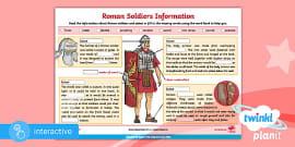 Roman Soldier Activity Sheets | Roman Soldier Diary Entry