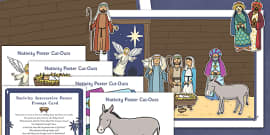 Nativity Scene EYFS Interactive Poster Plan and Resource Pack