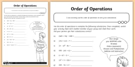 year 6 order of operations bodmas maths differentiated worksheets