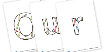 Our Writing - display lettering - Literacy Area Classroom Signs and Labels, Literacy Signs, Literacy