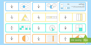 دومينو الكسور - الكسور، كسور، حساب، رياضيات، عربي، دومينو، لعبة، نشاط