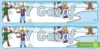 Winter Display Banner Welsh - Gaeaf, Arddangosfeydd, Tymhorau, Cyfnod Sylfaen, Welsh