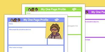 My One Page Profile Various - one page, profile, various, one, page, activity