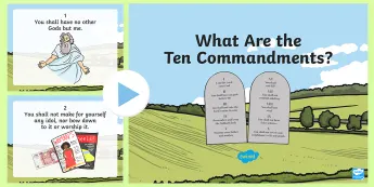 Ten Commandments Slideshow Ten Commandments PowerPoints | twinkl.co.uk
