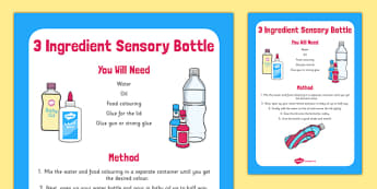 3 Ingredient Sensory Bottle - 3 ingredient, sensory bottle, sensory, bottle, eyfs, early years