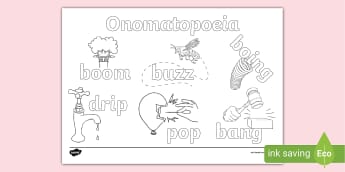 Onomatopoeia Examples - Word Wall Display