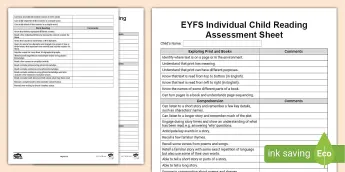 EYFS Assessment Sheets | twinkl.co.uk